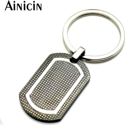 316L Stainless Steel Net Veins Key Chains Holder Black Gun Metal Dog Tags Keychain 30mm Keyring For Men Gift Jewelry