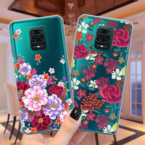 For Xiaomi Mi A1 A2 8 Lite 9 9T 5X 6X Cover Peony Flower Lace Floral Soft Case For Redmi K20 PRO Note 9 Pro 10 4 4X 5 6 7 8 Pro