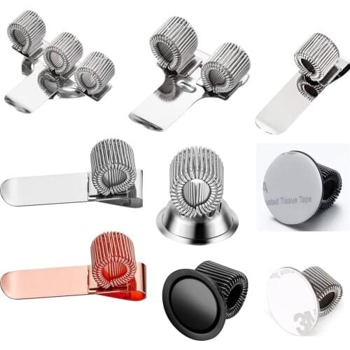 Stainless Pen Holder Clip for Notebook and Clipboard with Spring Fits Almost All Pen Size, Use in Home Office Kitchen Car