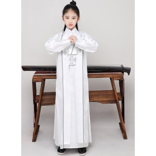 Children Girl Chinese Traditional Costume Boy Ancient Hanfu Clothing Kids Tang Dynasty Folk Dance Cloth Stage Cosply Outfit 90