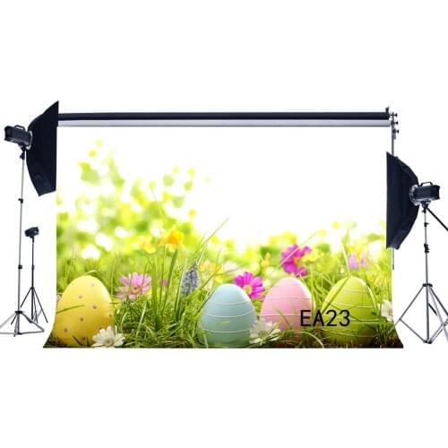 Photography Backdrops Easter Eggs Blooming Flowers Scene Seamless Newborn Baby Toddlers Lover Portraits Background