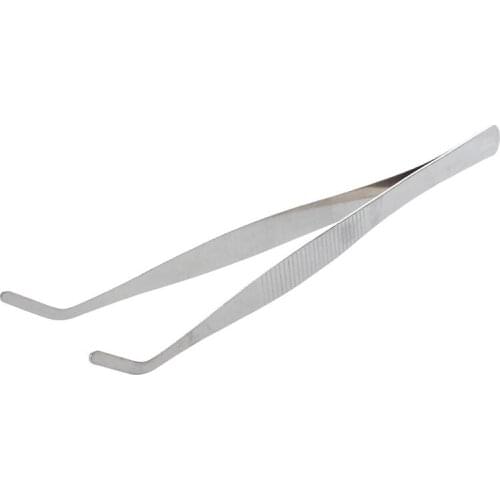 Hot Stainless Steel Tea Tongs Tweezers 7.3 Inch Long Silver Tone