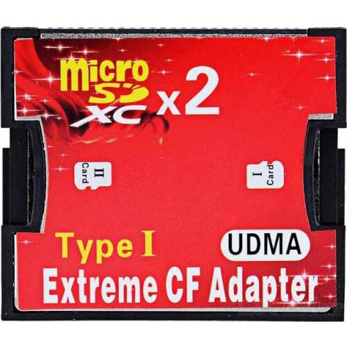 Dual Slot TF or MicroSD Micro SD to Type I Compact Flash Card CF Reader Adapter for Nikon Cannon Camera