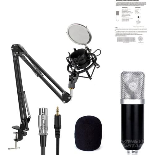 BM700 Condenser Microphone System Professional Wired Mic Filter Holder Kit For Computer Laptops Instrument Guitar Karaoke Mixer