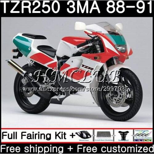 Body For YAMAHA Red green TZR-250 3MA TZR 250 1988 1989 1990 1991 5HC.7 TZR250RR TZR250 RS RR YPVS TZR250 88 89 90 91 Fairing