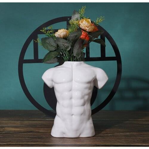 CREATIVE CERAMIC BODY ABSTRACT ART VASE NUDE MALE FEMALE SCULPTURE CRAFTS LIVING ROOM DESKTOP DECOR FLOWER ARRANGEMENT CONTAINER