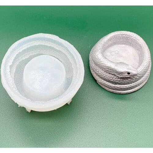 Creative Snake Shape Silicone Mold Concrete Candle Holder UV Resin Molds Cement Clay Plaster Candlestick Mould Home Craft Decor