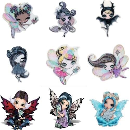 Wings Angels Fairy Girl Bat Flat Back Planar Resin Cabochon DIY Acrylic Accessories DIY Mobile Phone Case Headband,5Yc17767