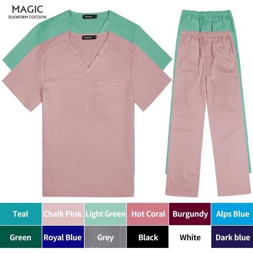 High Quality Medical Costume Men Stretch Fabric Scrubs Uniforms Sets Dental Clinic Uniform Non-sticky Hair Veterinary Workwear
