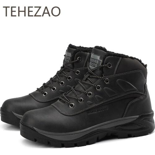 2021 New Men Shoes Fleece Warm and Comfortable Soft Hiking Shoes Wear-Resistant Simple and Versatile Men Sports Shoes