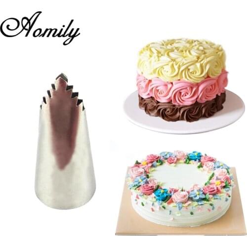 Aomily Icing Nozzles Leaves Tube Decorating Tip 304 Stainless Steel Fondant Piping Decorating Pastry Tools Baking Supplies