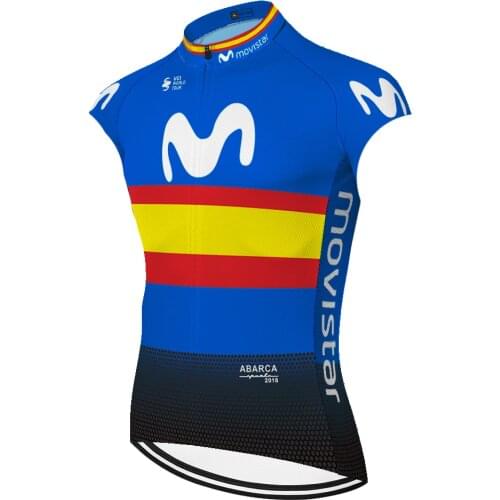 No windproof Movistar sleeveless Camisa Masculina Jerseys Camiseta Maglia Ropa Verano Jersey Mayots Mallots Ciclismo Maillot