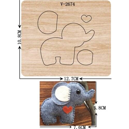 New Elephant wooden dies cutting dies for scrapbooking Multiple sizes V-2674