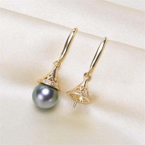 925 Silver Pearl Beads Stud Earrings Setting Base Diy Jewelry Making Findings&Components