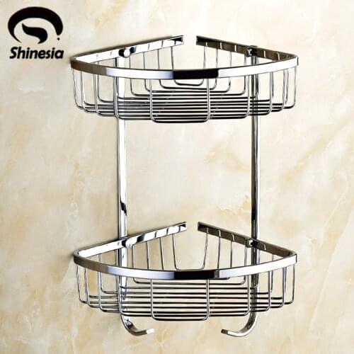 Solid Brass Chrome Bathroom Shelf Bathroom Accessories Corner Shelf Stand
