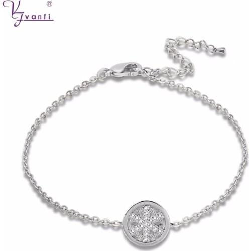HOT Snow Flower Plated Bracelet Jewelry for Women Tennis Bracelet Bangle Gift for Christmas
