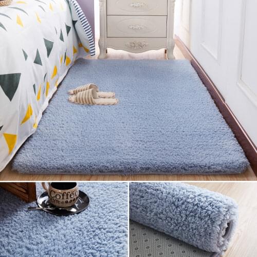 Nordic Simple Fluffy Carpet Rugs for Bedroom/Living Room Rectangle Plush Anti-slip Soft Cashmere Carpet Tea Table Window Mat
