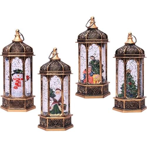 Christmas Led Lantern Santa Candle Tea Light Jesus Window Hanging Ornament New Year Night Light Home Party Decoration Gift