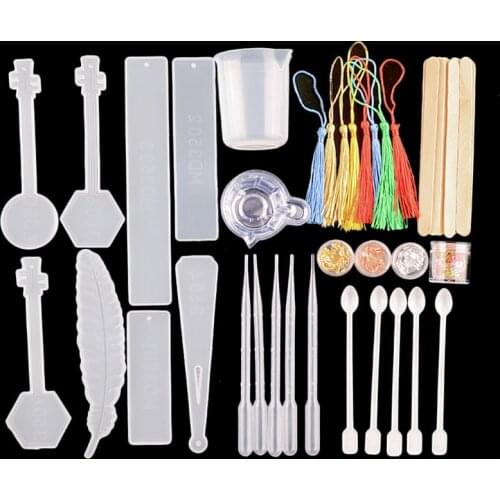 TC169 51Pcs Bookmark Molds Kit for Epoxy Resin Crafts Materials Tools Set For DIY Jewelry UV Epoxy Casting Silicone Mould Art