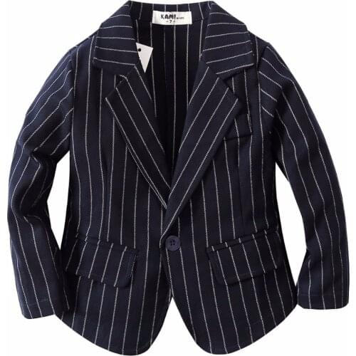 Woven cotton 100% toddler boy dark blue stripe blazer BJ1709