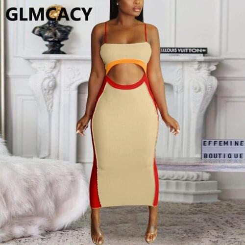 Spaghetti Strap Cut Out Evening Party Slim Dress
