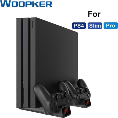 With Cooling Fan Dual Controller Charger For PS4/PS4 Slim/PS4 Pro Vertical Stand For Playstation 4 Controller