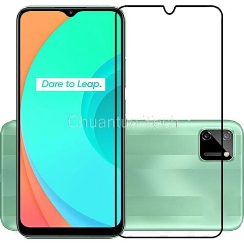 75 Pcs/Lot 2.5D Premium Tempered Glass for Realme C11 Full Cover Screen Protector Protective Film for Realme C11
