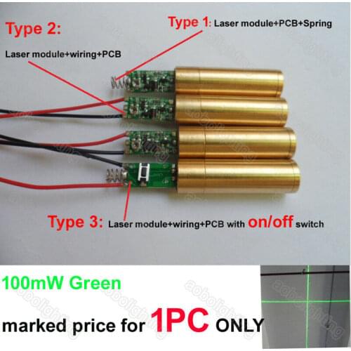 DC 3V 100mW Green Laser Module Cross Line Laser Marking Diode Positioning Lazer Diodo