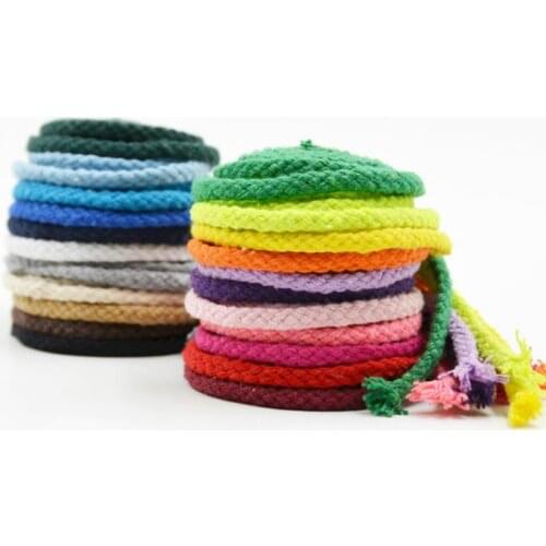 ZERZEEMOOY 5mm Diy accessories twisted round 100% cotton cord decoration rope Beige cotton rope hand woven drawstring 17color