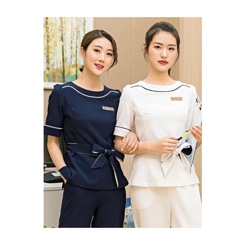 Spa uniform beauty salon scrub set womens slim fit Foot technician service scrub uniforms skin and hair cutting working uniform