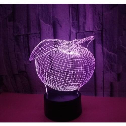 Creative Apple 3d Lamp Usb 7 color Touch controlled Nightlight Gift Decoration Table Lamps For Living Room Desk Lamp