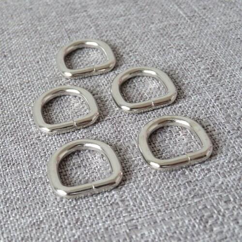 50Pcs Wholesale 12mm Webbing Metal Buckle D Ring For Cat Dog Collar Bag Belt Purse Strap Loop Clasp Sewing Garment DIY Accessory