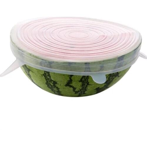 6pcs/set Reusable silicon stretch lids universal lid Silicone food wrap bowl pot lid silicone cover pan cooking Kitchen Stoppers