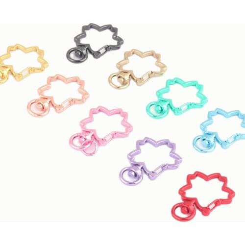 9mm Cherry Blossom Swivel Clasp Claw Pink Swivel Snap Hook Lobster Clasp Jewelry Charm Purse Bag Handbag Clip key Ring Clasp