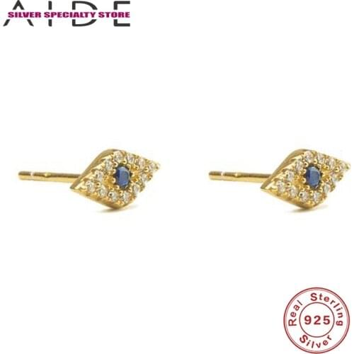 AIDE 2pcs Zircon Earring For Women 925 Silver Earrings 2020 Fashionable Stud Earrings For Girl Fine Jewelry Pendientes For Gifts