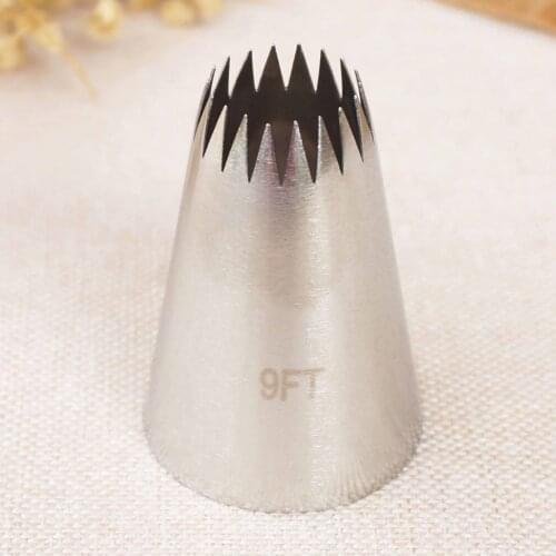 #9FT Large Size Cake Decorating Pastry Piping Nozzle Icing Tips Bakeware Kitchen Cookies Tools Stainless Steel