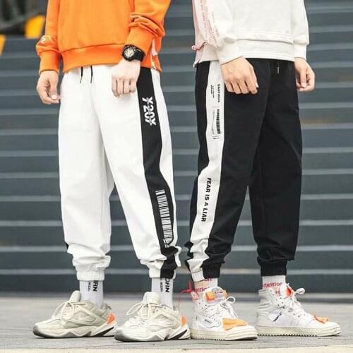 2021 New Arrival Harajuku Japanese Style Letter Printed Fashionable Mens Jogger Trousers Hip Hop Autumn Casual Male Harem Pants