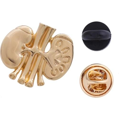 Kidney Anatomy Pin Medical Gift Doctor Vintage Gold Cute Pins Metal Trendy Jewelry Beautiful Brooches Women Accessories