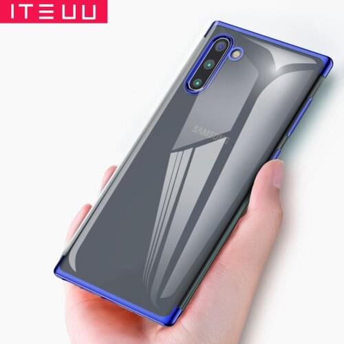 ITEUU TPU Clear Electroplating Phone Case for Samsung Galaxy NOTE 10 / Note 10 Plus Cases Soft Transparent Cover Shell Luxury