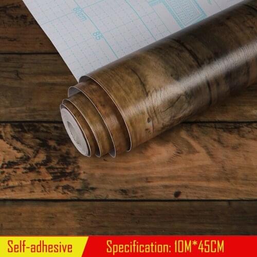 Wood Grain Paste Red Wood Grain Wallpaper Furniture Cabinet Wardrobe Wooden Door Renovation Paste Desktop SelfAdhesive Wallpaper