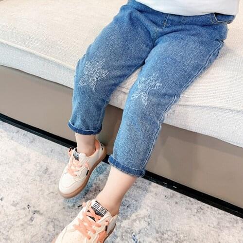 Jeans For Girls Star Pattern Kids Girl Jeans Spring Autumn Kids Jeans Casual Style Childrens Clothing