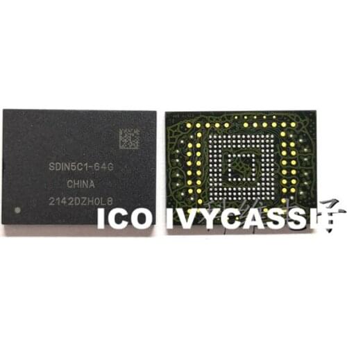 SDIN5C1-64G eMMC BGA169 NAND Flash IC 64GB Memory Store Chip 4.41 Verison Soldered Ball