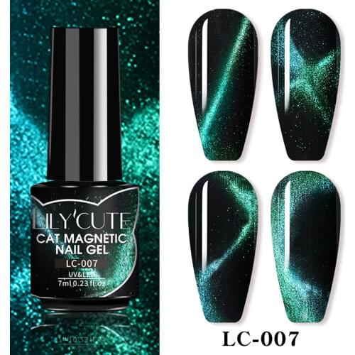 LILYCUTE Cat Meganetic Gel Nail Polish Semi Permanent Kit Solid 7ML Nail Polish Varnishes Soak Off Nail Art Gel