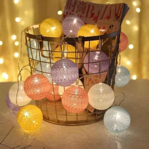 20led Cotton Ball Light String Fairy Lights Outdoor Light Garland Lights Decorations Garland Battery Party Decoration Guirlande
