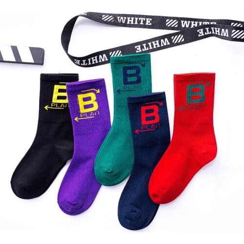 Hot Stocking For Kids Colors Cotton Spandex With Letters Autumn Winter Sports Stocking Mid Thick Stockings Girl Baby Clothing