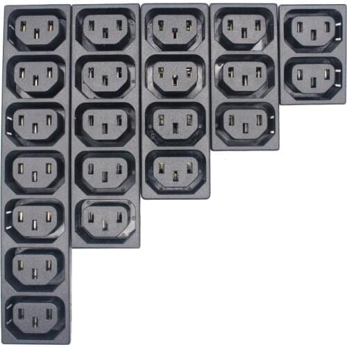 IEC 60320 C13 Snap-in universal wall socket for UPS PDU multiple power AC inlet outlet plug connector