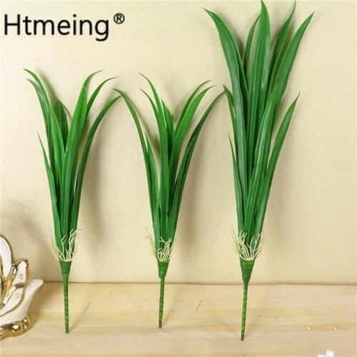 Artificial cymbidium orchid leaf green leaves fake plant flower accessorie wedding decoration for home office table decor