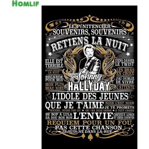 Johnny hallyday diamant peinture Superstar chanteur point de croix ronde Strass broderie en plastique craftsFull diamant peintur