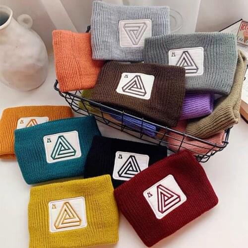 KENSHELLEY Autumn And Winter Embroidery Thickened Cotton Solid Color Double Cloth Hairband Wash Face And Press Hair Accessories