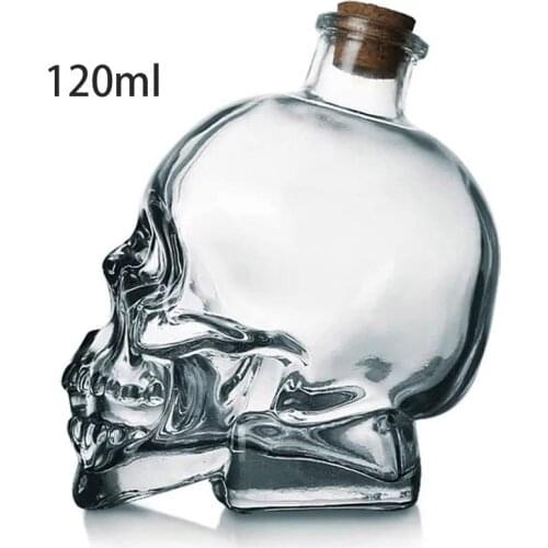 120ML25.36OZ Skull Whiskey Bottle Creative Gothic Wine Vodka Decanter Glass Flagon Bar Supplies Glass Set